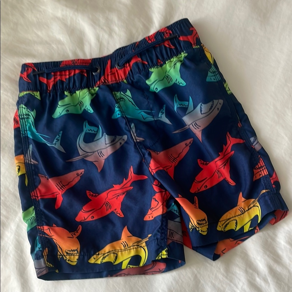 GAP kids sharks mesh lined boys swim trunks